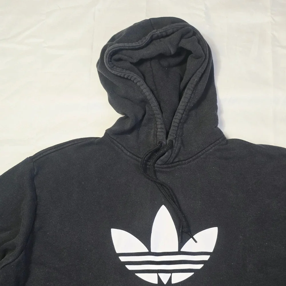 Adidas Men's Originals Hoodie XL Black Long Sleeve Pullover Sweatshirt K44